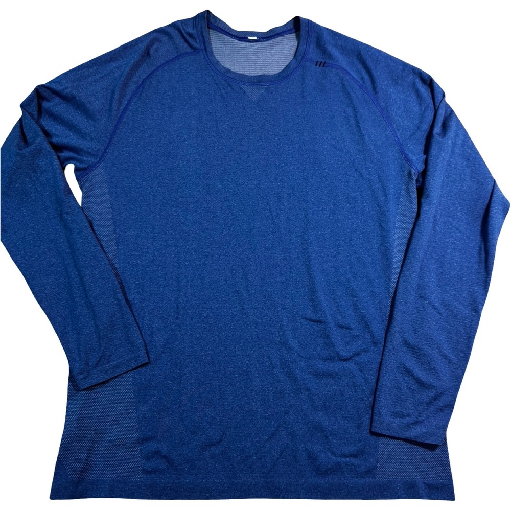 Lululemon Metal Vent Tech Long Sleeve Mens XL Blue Excellent‎ Workout Shirt
